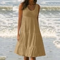 thumbnail image 4 of B91xZ Robe pour Femmes 2024 Printemps Été Décolleté en V Profond Élégante Mini-Robe à Nœud, Kaki m, 4 of 4