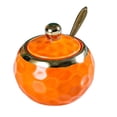 thumbnail image 3 of Wweixi Porcelain Sugar Bowl Ceramic Condiment Pot for Square Countertop Restaurant Kitchen Green Orange Round, 3 of 6