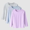 thumbnail image 2 of DXOUPM Chandails à Manches Longues pour Filles Col Ras du Cou Lot de 3 Chandail Léger Confortable T-Shirt Doux, 2 of 4