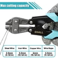 thumbnail image 2 of SHALL 8-Inch Mini Bolt Cutter, Small Heavy Duty Wire Cutter, Two-Color Ergonomic Handle, Security Lock, More Efficient Leverage & Adjustable Opening, Belt Bag Included, 2 of 7