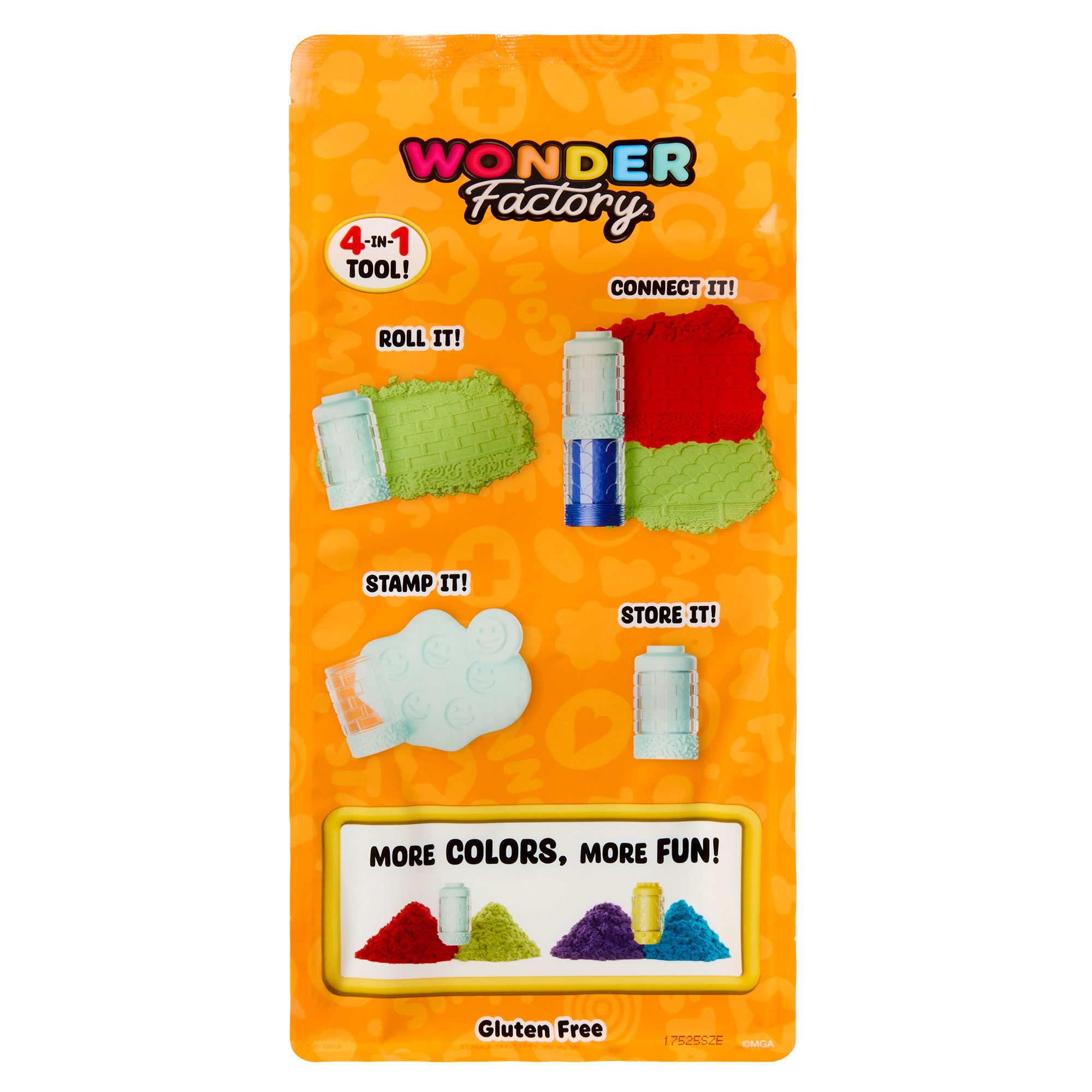 Wonder Factory Never Dry Sand Bag with Never Dry Dough- Red + Lime Green Sand with Light Blue Dough