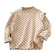 thumbnail image 1 of Besolor Toddler Baby Girls Long Sleeve Tops Shirts Cute Printed Ruffle Crewneck Basic Blouse Kids Fall Undershirts, 1 of 3