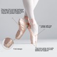 thumbnail image 3 of Professional Women Ballet Practice Pointe Flat Sole Dance Shoes with Ribbons, 3 of 7