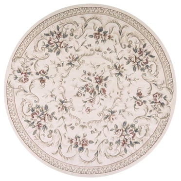HomeRoots 352686 Tapis Rond en Polypropylène Ivoire 7 Pi. 10 Po.