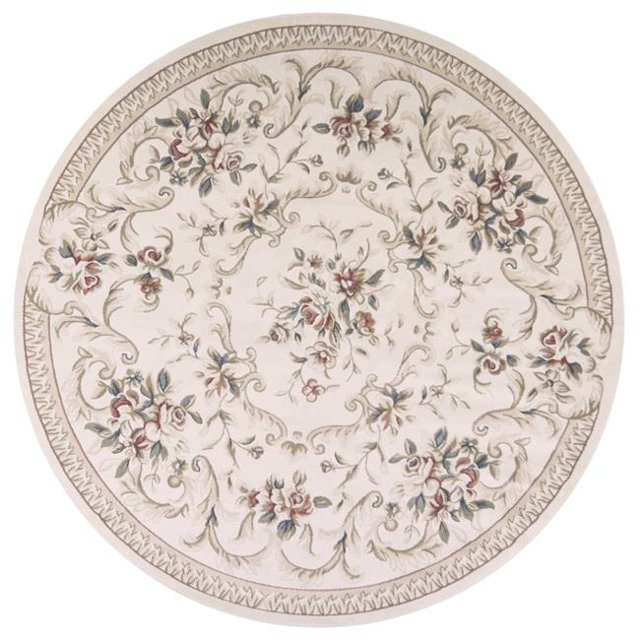 HomeRoots 352686 Tapis Rond en Polypropylène Ivoire 7 Pi. 10 Po.