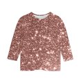 thumbnail image 4 of lcziwo Filles 2025 Mode T-Shirts à Paillettes Graphiques Manches 3/4 Amples Chic Col Ras du Cou Hauts Imprimé Pailleté Automne Décontracté Chandail Blouse Multicolore Offres du Jour Éclair d'Aujourd'hui, 4 of 6