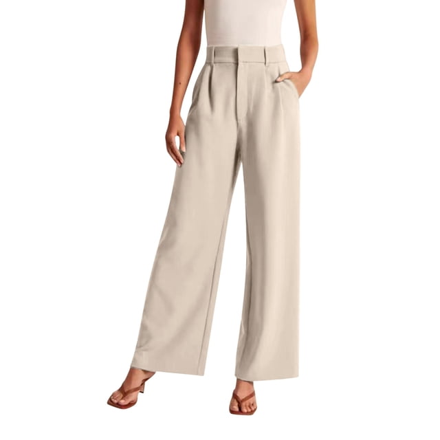 Kcodviy Women Wide Leg Pants for Women Work Casual for Women Work Business Long Pants Rompers for Women Casual High Waisted Dress Pants Flowy Trousers office