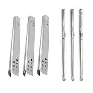 Grill Replacement Parts for Charbroil TRU-Infrared 3 Burners Bbq Grill 463642316, 463675016, G466-2500-W1, G466-2500-W1, G466-0024-W1 Gas Models Includes 3 Grill Burners and 3 Stainless Heat Plates