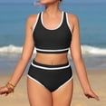 thumbnail image 4 of AWZXDE Swimsuit For Girls High Waist Two Piece Bikini Set With Cover Up For Ages 5-13 Years, 4 of 5