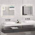 thumbnail image 4 of Gymax 36'' x 28'' LED Bathroom Mirror Wall Mounted Round Mirror w/ 3-Color Dimmable Lights, 4 of 10