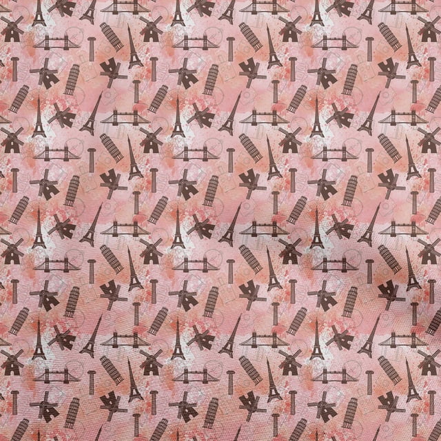 oneOone Viscose Jersey Brown Fabric Travel Craft Projects Decor Fabric Printed By The Yard 60 Inch Wide