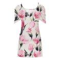 thumbnail image 4 of Robe d'Été pour Femmes 2024 Mode Grande Taille Imprimé Manches Courtes Épaules Dénudées Col Rond Robe Rabais de 50 % Liquidation!, 4 of 5