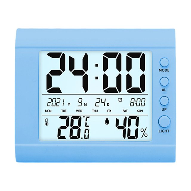 Lksixu Hygromètre Électronique de Température Intérieur Écran Lumineux Numérique Petit Réveil de Bureau Hygromètre de Température Domestique Thermomètre Humide Électronique pour Maison Bureau