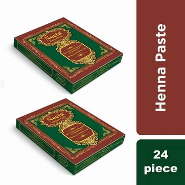 Neeta Lot de 24 Cônes de Pâte de Henné 100 % Naturels Prêts à l'Emploi, Couleur Brun Rougeâtre, Pâte Parfaite pour Colorer les Taches, 19,47 oz