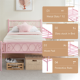 thumbnail image 4 of Metal Twin Size Bed Frame with Headboard & Footboard, Black/Pink Twin Bed Platform with Under-Bed Storage, Heavy Duty Metal Slats Support, No Box Spring Needed, Easy Assembly, 4 of 7