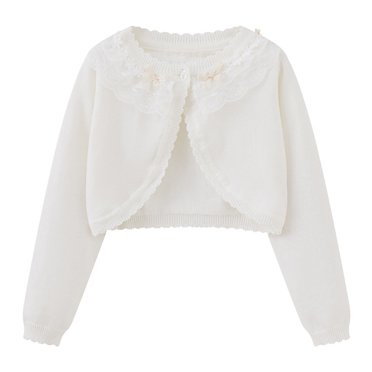 RXIRUCGD Tout-Petits Enfants Bébés Filles Mode Mignon Couleur à Manches Longues Style Mince Cardigan à Boutons Manteau ( Blanc, Taille : 18 Mois )