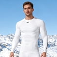 thumbnail image 1 of Mceream Chandail Thermique à Col Rond pour Homme Doublé en Molleton Ski Cyclisme Chasse Couche de Base de Compression, Chaud, Séchage Rapide Blanc TG, 1 of 8