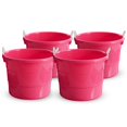 thumbnail image 1 of HOMZ Rope-Handle 18-Gallon Open Storage Tubs, Plastic Buckets, Pink, 4 Pack, 1 of 9