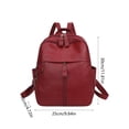 thumbnail image 3 of Red Leather Backpack, Durable Material With Multiple Compartments, Adjustable Straps, For School, Work, And Travel, 3 of 6