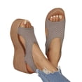 thumbnail image 4 of Platform Sandals Women Wedge Mesh Hollow out Adjustable Slingbackback Strap Peep Toe Wedge Sandals Khaki, 4 of 8