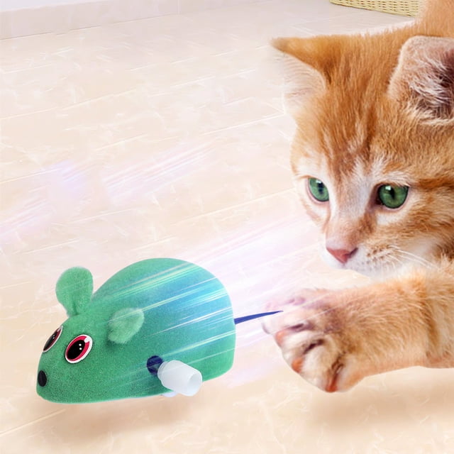 Wzzjkit Down Simulation Mouse Toy for Cats Flocking Wind Up Clockwork Mouse Suitable for Cats To Relieve Boredom