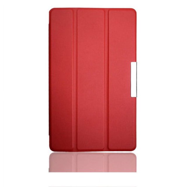 Étui Folio Pliant en Cuir PU pour Google Nexus 7 FHD 2e (2e Gén. 2013) Étui à Rabat pour Tablette avec Support Mise en Veille/réveil Automatique Rouge