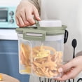 thumbnail image 5 of Bigersell Cereal Dispenser, Airtight Food Storage Containers with Lids Clear Plastic Rice Container with Measuring Cup Pourable Spout Kitchen Pantry Organization Easy Open Canister Green S, 5 of 5