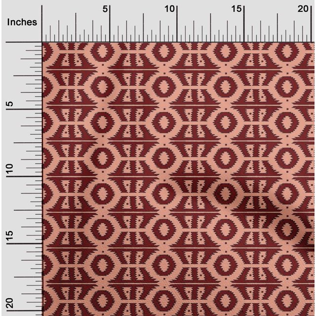 oneOone Cotton Silk Fabric Geometric Block Print Fabric BTY 42 Inch Wide