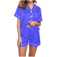 thumbnail image 1 of Yuyuzo Pajama Sets for Women 2 Piece Short Sleeve Button down Shirts Lounge Sets Color Block Soft Pj Sets, 1 of 4
