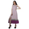 thumbnail image 3 of Moomaya Robe Imprimée Femme Fête Mariage Tenue de Fête Col Licou Robe Maxi en Rayonne, 3 of 4