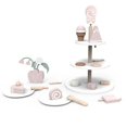 thumbnail image 1 of Tea Party Tableware Wooden Handicraft Toy Kitchen Pretend Play Set Cooking Coffee Bread For Toddlers Kids Birthday Gift Favors, 1 of 6