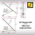 thumbnail image 3 of Stromberg Carlson AR-50 Lend-A-Hand Banister Rail - RV Handrail for Safe & Steady Support on Outdoor Steps, Ribbed Grip Tubing, Folds Flat & Locks Easily, 50 Inches Rail for Triple & Quad RV Steps, 3 of 6