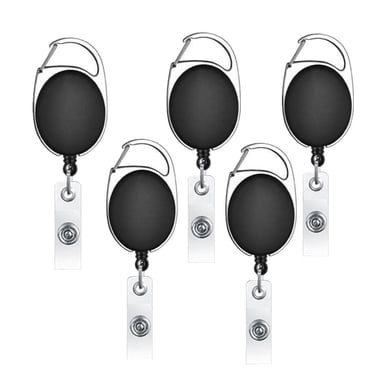 Agiferg 5PCS Retractable Reel ID Badge Lanyard Name Tag Key Card Holder Belt Clip