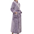 thumbnail image 2 of Hot ! TIMIFIS Mens Womens Robe Soft Plush Fleece Hooded Bathrobe, Full Length Long Warm Lounge Robe Spa Bath Robe with Hood pring/Summer, 2 of 6