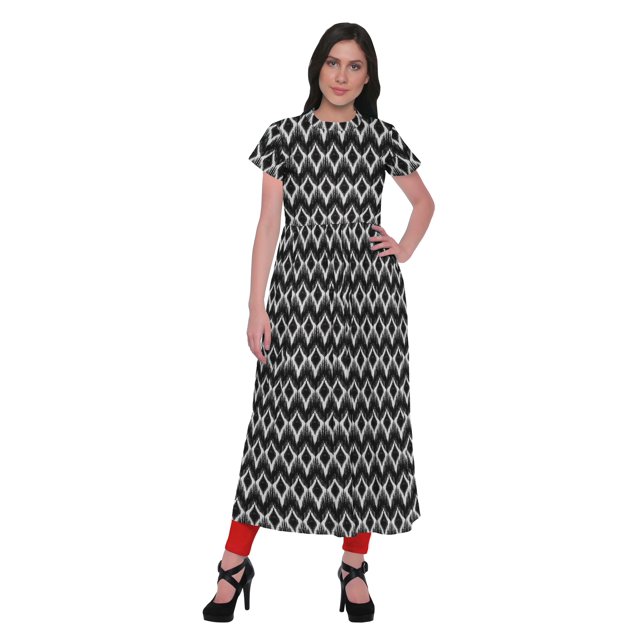 Moomaya Kurta à Manches Courtes Tunique d'Été Imprimée Kurtis à Fente avant pour Femmes