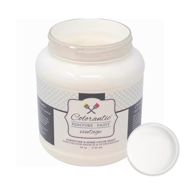 Colorantic | COTTON BALL Chalk Paint Based for Furniture DIY - PURE WHITE - 58 oz