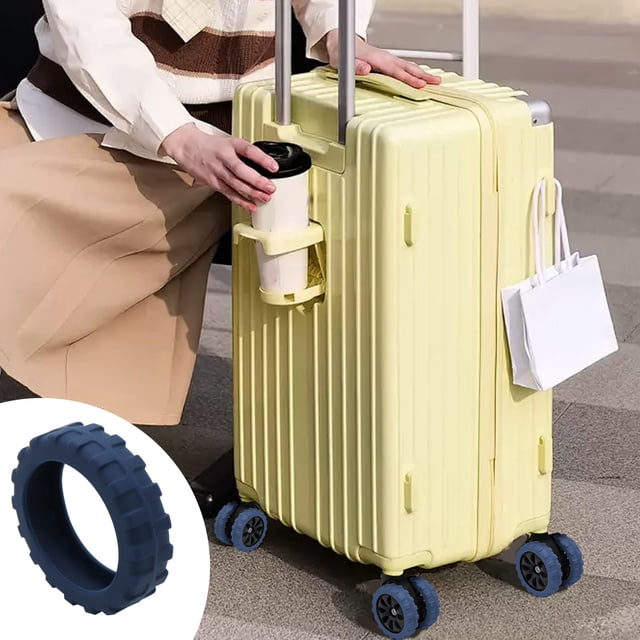 Nilvkv Housse de Protection en Gel de Silice pour Valise, Housse de Roue Universelle Silencieuse, Réduction du Bruit des Roues, Housse de Protection pour Roulettes, Peut Augmenter la Résistance à l'Usure