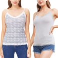 thumbnail image 1 of Charmo Women's Lace Camisole Adjustable Spaghetti Strap Tank Tops 2 Pack, 1 of 5