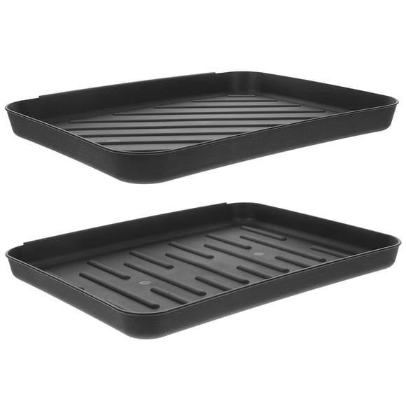 2pcs Multi-Purpose Plastic Tray For Shoes Pet And Garden Waterproof Entryway Boot Tray Plastic Mat For Wet Shoes And Dog Food