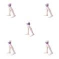 thumbnail image 1 of QualitChoice 1 Paire de Chaussettes Hautes pour Femmes 52 cm Style Preppy Antidérapantes pour Fête Cosplay Bleu Rouge Rayé 5Ensemble, 1 of 6