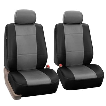 FH Group Premium PU Leather Front Seat Covers for Car, Truck, SUV, Van