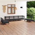 thumbnail image 1 of vidaXL 8 Piece Garden Lounge Set Black Solid Pinewood, 1 of 1