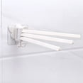 thumbnail image 3 of Hearth & Gear Rotating Towel Rack Swivel Towel Rack 3 Poles Towel Holder 180 Rotation Wall Mounted Punch Bathroom Bath Kitchen Dish Rag Utensil Holder Wardrobe Organizer White Glasses Stand Holder for, 3 of 4