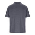 thumbnail image 3 of T-shirt à Manches Courtes pour Hommes avec Poche et Col Rabattu, Mélange Uni Coton-Polyester, Coupe Décontractée, Vert Militaire, Taille TTTG, 3 of 6