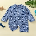 thumbnail image 3 of Toddler Kid Baby Boys Rash Guard Long Sleeve Zipper Beach Swimsuit One Piece Bathing Suit, 3 of 7