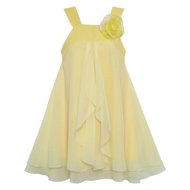 Girls Dress Sleeveless Halter Flower Multi Layer Chiffon 7 Years