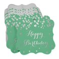 thumbnail image 3 of Inkdotpot Pack Of 100 Happy Birthday Paper Tags DIY Craft Bracket Shape Real Silver Foil Hang Tags, 3 of 6