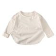 thumbnail image 1 of RXIRUCGD T-Shirt à Manches Longues à Col Rond pour Enfants Hommes et Femmes ( Beige, Taille : 2-3 Ans ), 1 of 2