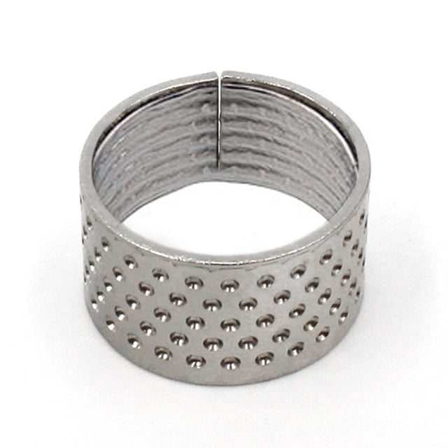 Knitting Rings Finger Protection Thimble DIY Household Handheld Metal Copper Handworking Crochet Tools for Home Yarn Crafts Thicken Silver Ring