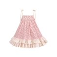 thumbnail image 1 of Robe Fille Printemps Rose Bretelles Spaghetti Florale Sans Manches 5 Ans, 1 of 6